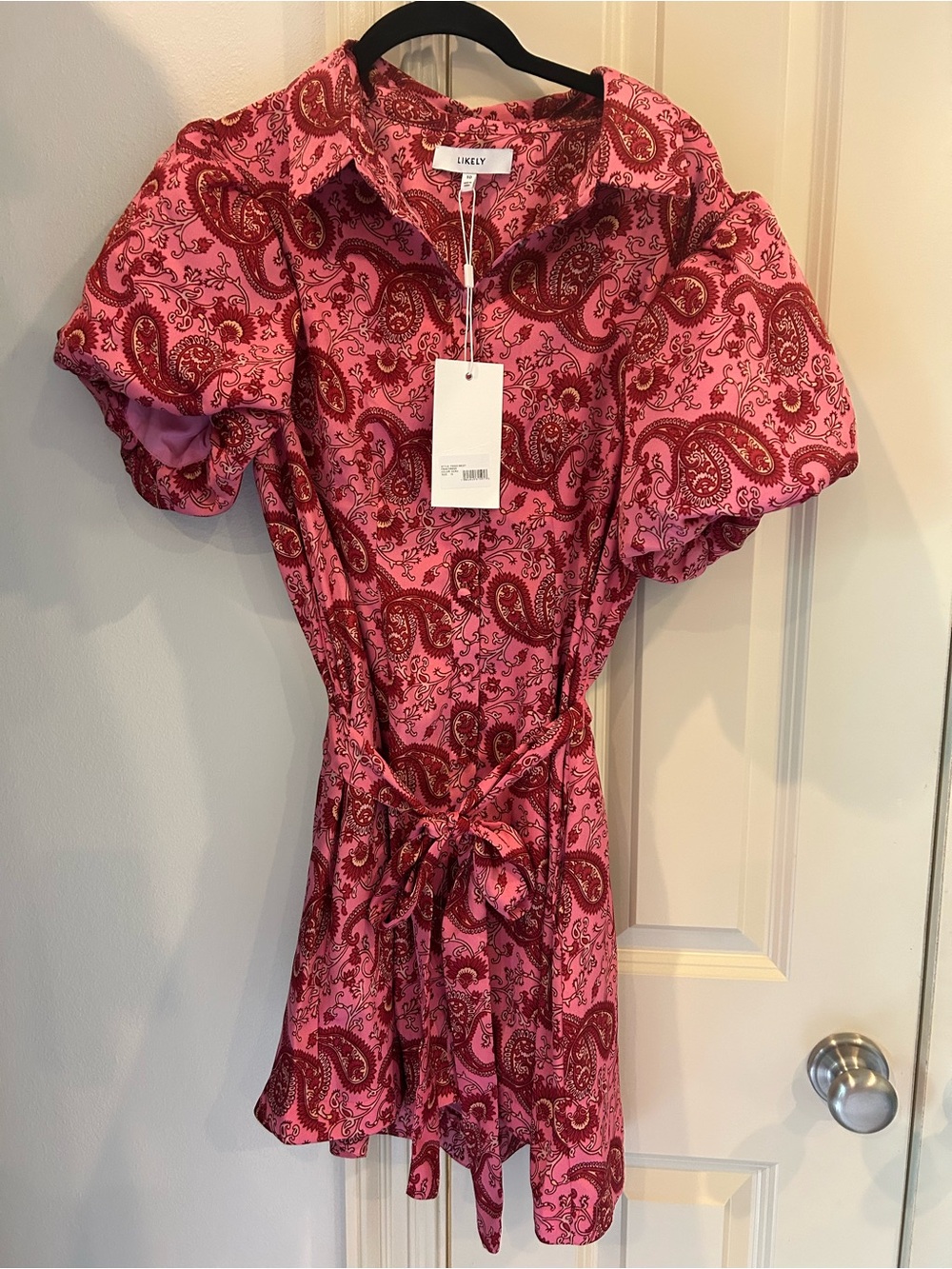 LIKELY FRAN DRESS
SIZE 10
Pink & red paisley bright fabric 
NWT